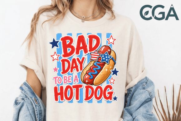 Bad Day to Be a Hot Dog Patriotic PNG: A Humorous Design Asset for Summer