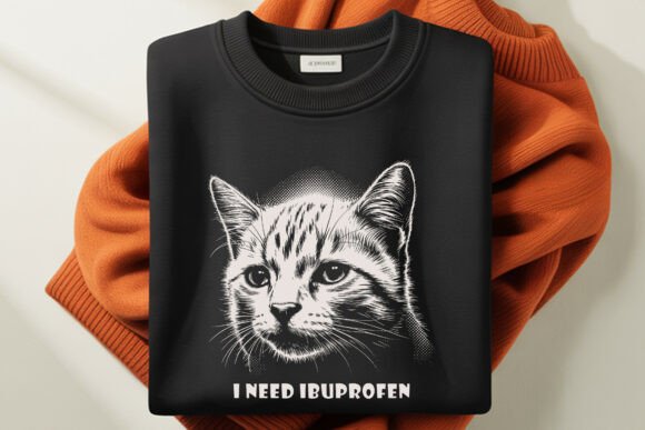 I Need Ibuprofen Funny Cat T-Shirt PNG: Relatable Design for Real Life