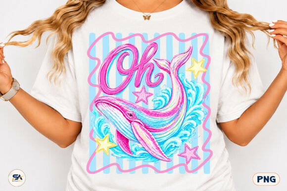 Oh Whale Summer Coquette PNG Stripes Tee: A Coastal Design Essential