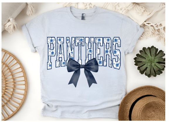 Panthers with Blue Bow PNG: A Graphic Set for Athletic Branding