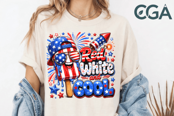 Red White Cool Patriotic Popsicle PNG: A Bold Summer Design Asset