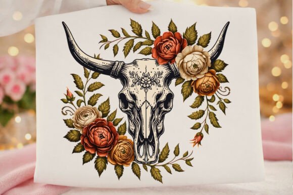 Retro Cow Skull Western Boho Floral Png: A Designer's Guide