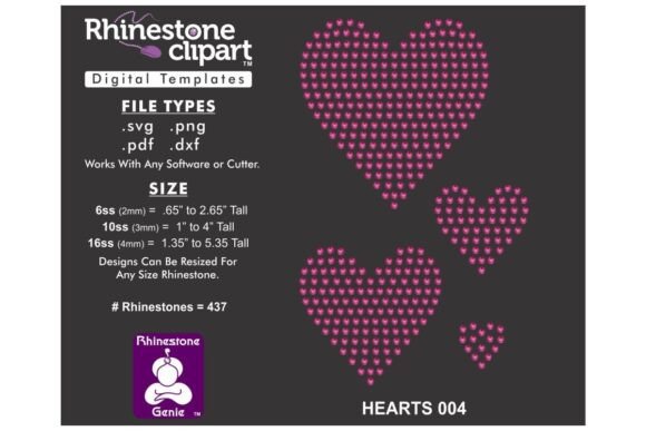 Rhinestone Template Design HEARTS 004: Your Sparkling Design Asset