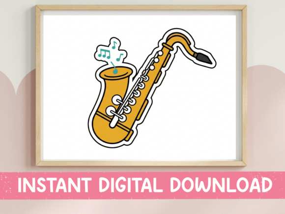 The Golden Sound: Saxophone Jazz Music Sticker Design